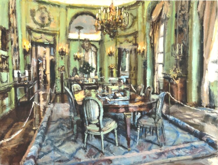 Dining Room, Musée Nissim de Camondo 2, 30x40inches, 2024, $5000