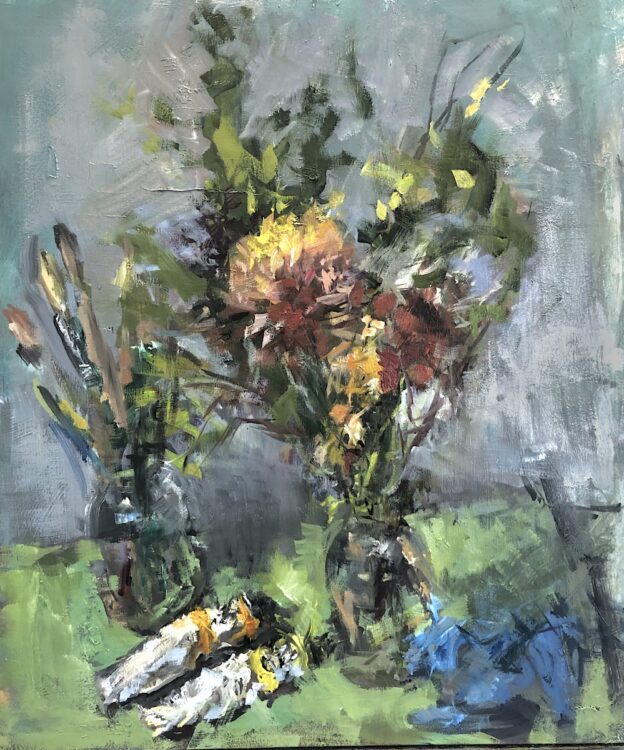 Flowers from a friend, 30 x 24 ins, oil on canvas 2024 $3600   To purchase: val@valnelson.ca