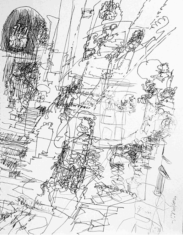 Blind-Logic-11x8-ins-paper-ballpoint-pen-framed-white-wood-$750 web