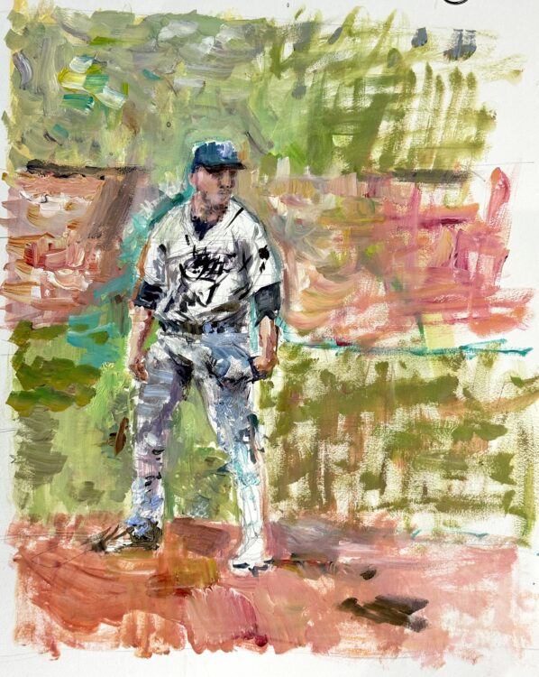 Field 2, acrylic on paper, 22 x 15 inches, unframed   $1500