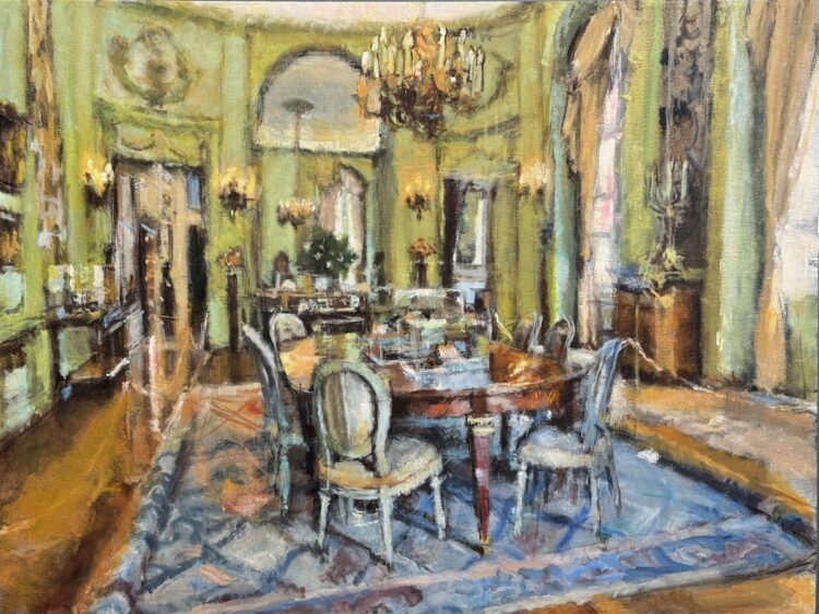 Dining Room, Musée Nissim de Camondo 2, 30x40inches, 2024, $5000