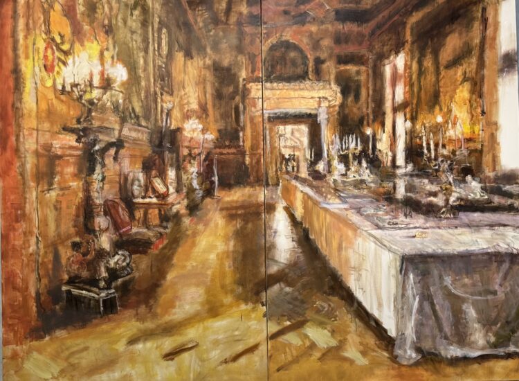 A Golden Portal, 60 x 80 inches(diptych), work in progress, $12,000  To enquire about availability upon completion: val@valnelson.ca
